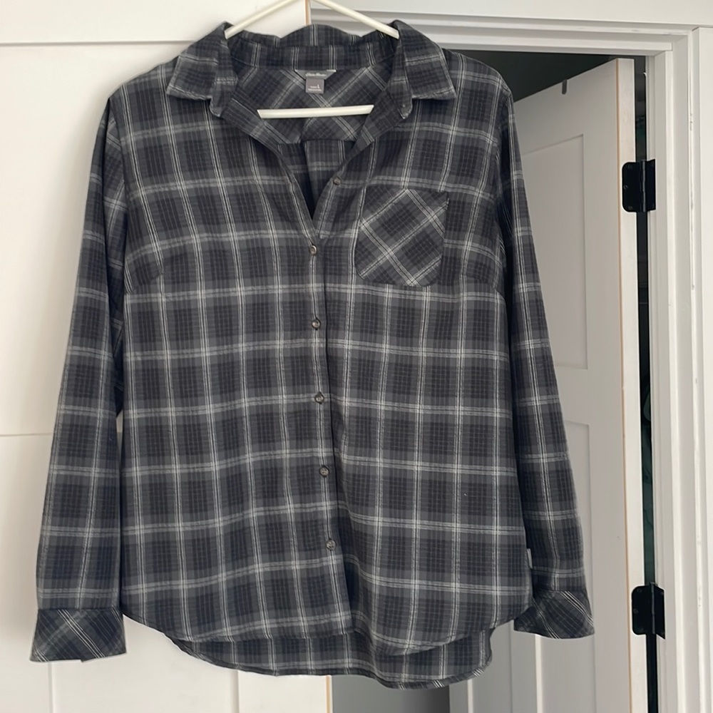 Eddie Bauer plaid blouse.